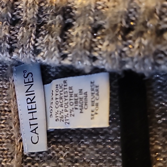 Catherines brown with tan and intricate gold shimmer turtle neck sweater size 4X - Picture 4 of 4